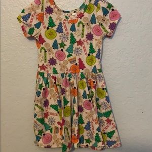 Dot sort smile Christmas cap sleeve dress 12/24